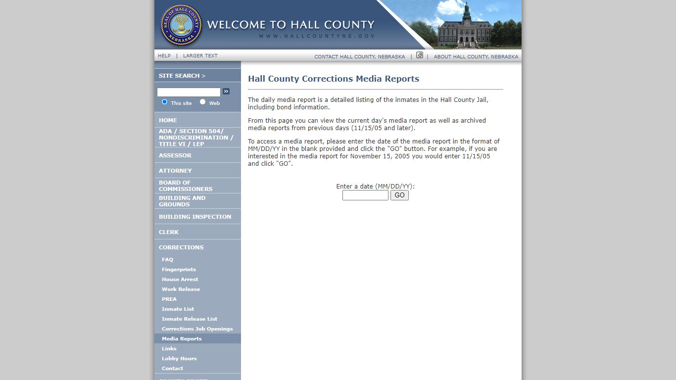 Hall County Corrections Media Reports